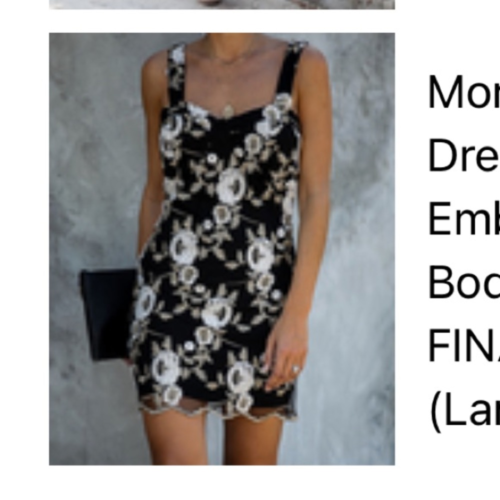 NWOT black floral mini dress from vici